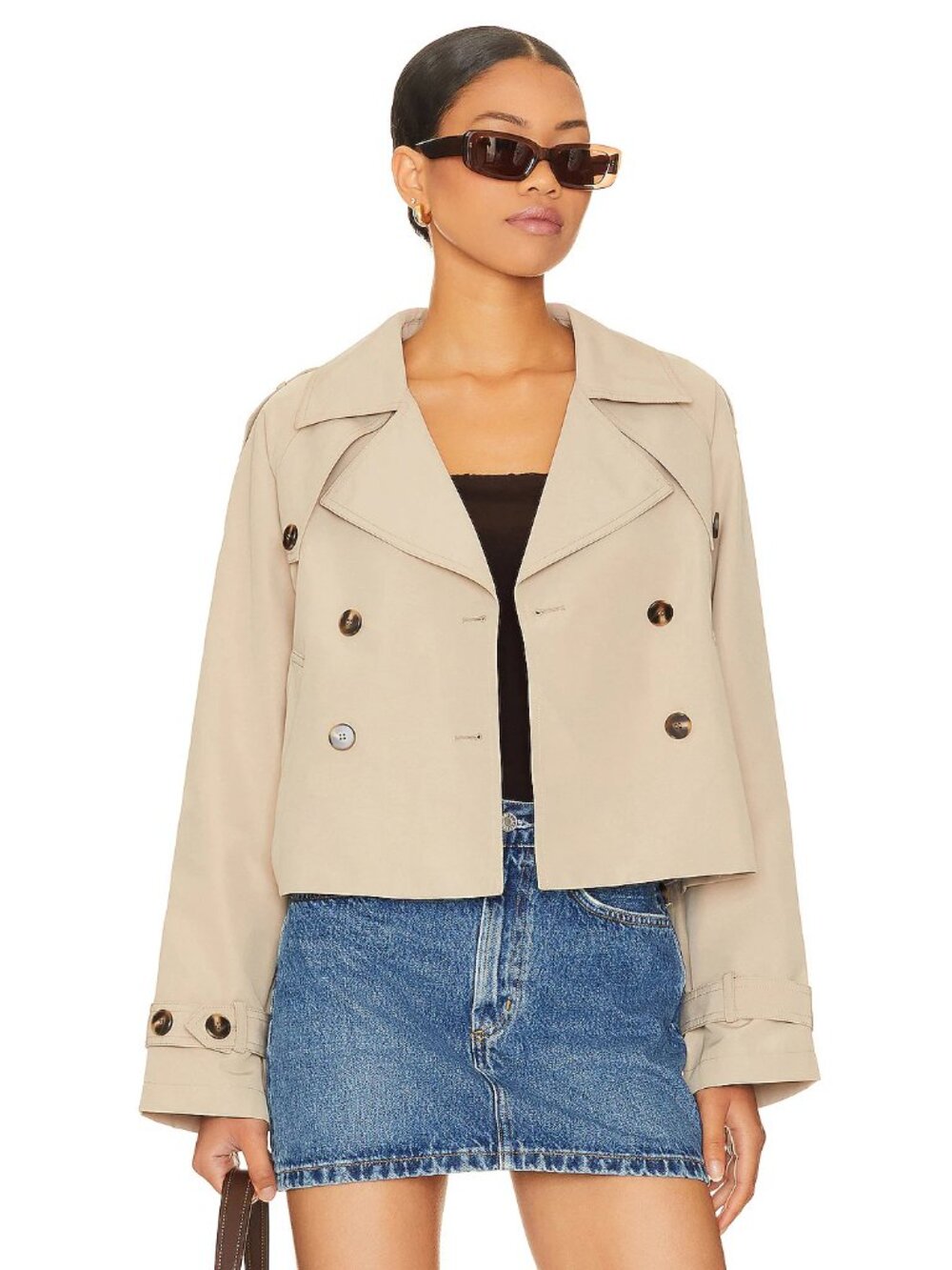 Steve Madden Khaki Sirus Cropped Trench size Small
